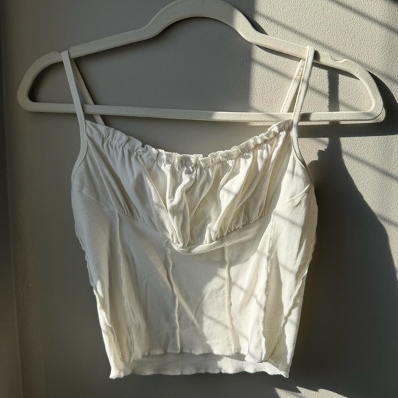 H&M Cream Ruched Corset Tank Top - Picture 4 of 4